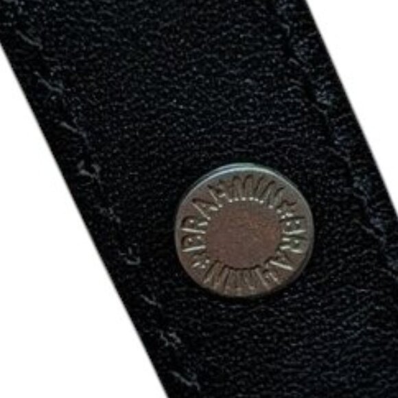 Vintage Brahmin Solid Dark Nylon Croc Style Leather Handle Accents Shoulder Bag - Picture 8 of 16